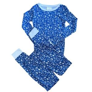 LAKE Pajamas 2-Piece Snug-Fit Pajama Pants Set • Size 8 Blue Print NWOT